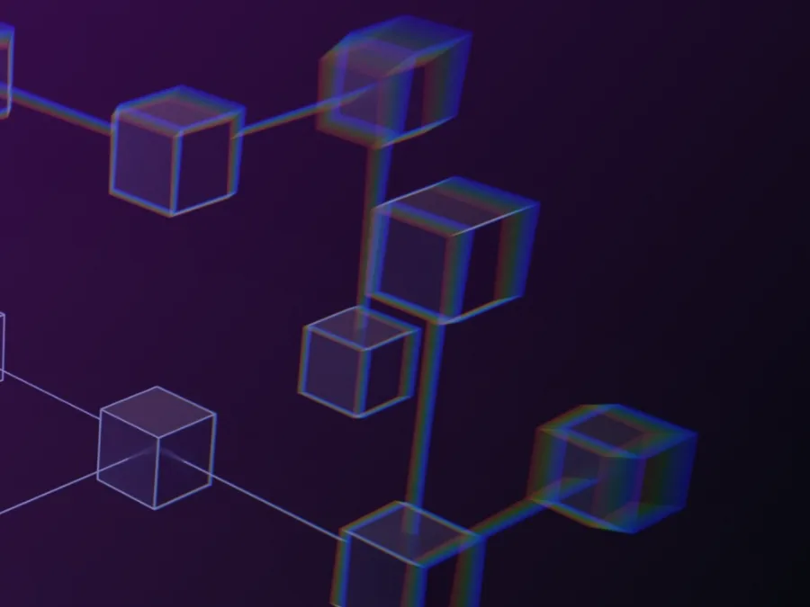 Cubes reliés par des lignes fines, image des applications SaaS connectées entre elles